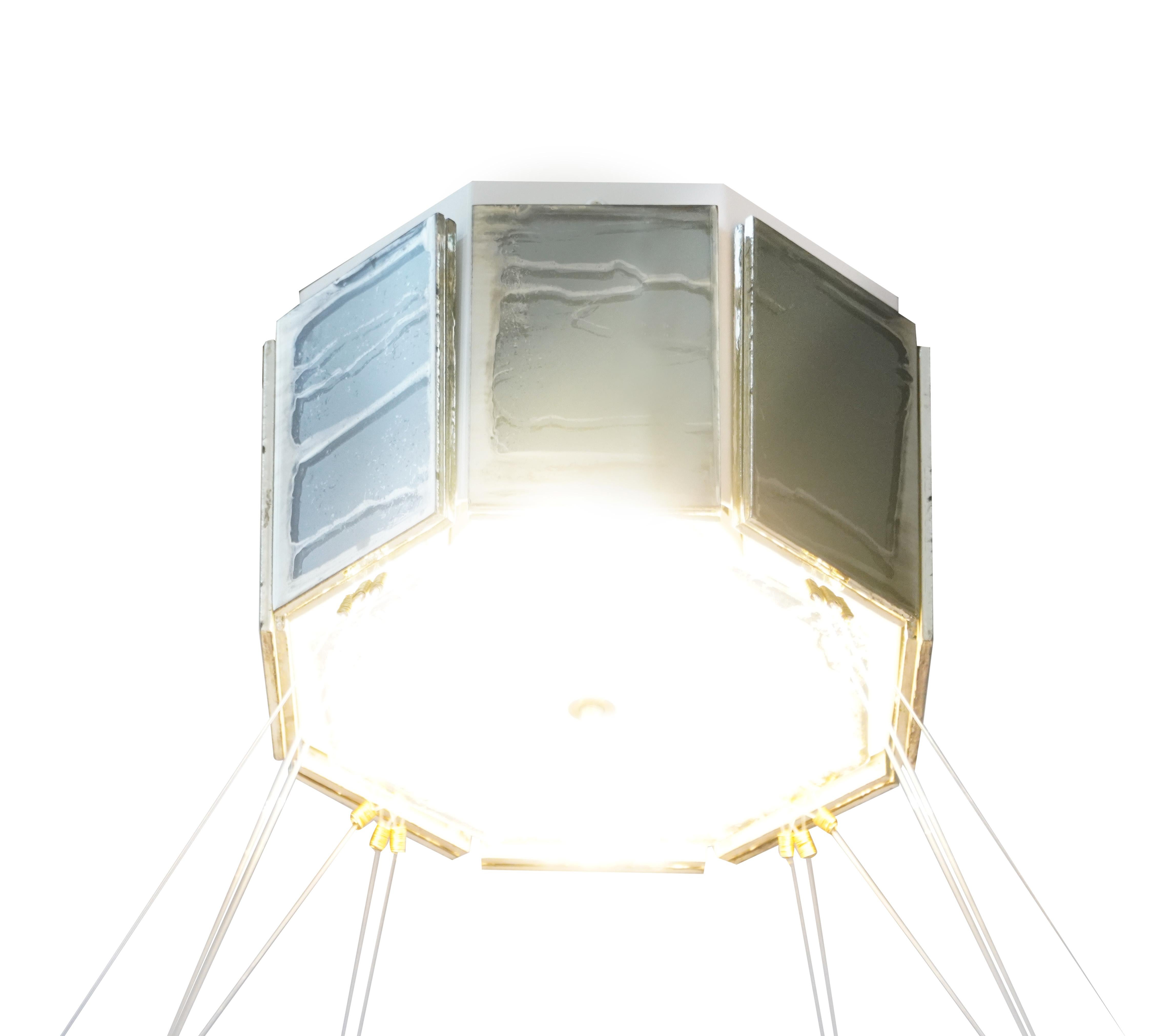 Ring 120 Contemporary Pendelleuchte, rauchgraues Kunstglas, versilbert (21. Jahrhundert und zeitgenössisch) im Angebot