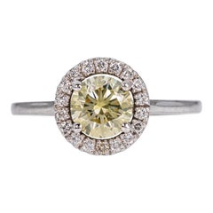 Ring - 14 kt. White gold - 1.19ct. tw. Diamond (Natural coloured) - IGI