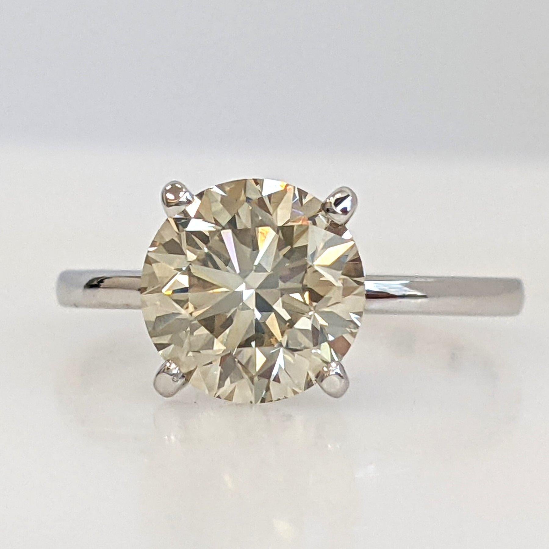 Ring - 14 kt. Weißgold - 2,14ct. tw. Diamant (natürlich gefärbt) - IGI (Art déco) im Angebot