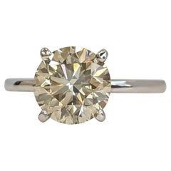 Anello - 14 kt. Oro bianco - 2,14 carati. Diamante (colore naturale) - IGI