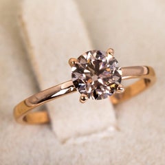 Ring - 14 kt. Yellow gold -1.01ct. tw. Diamond (Natural coloured) - IGI