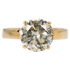 Anello - 14 kt. Oro giallo - 3.00ct. tw. Diamante (colore naturale) - IGI