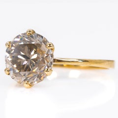 Ring - 14 kt. Yellow gold - 3.02ct. tw. Diamond (Natural coloured) - IGI