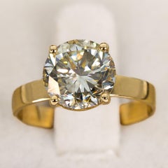 Ring - 14 kt. Yellow gold - 3.10ct. tw. Diamond (Natural coloured) - IGI