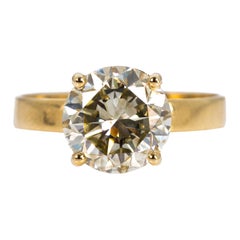Ring - 14 kt. Yellow gold - 3.10ct. tw. Diamond (Natural coloured) - IGI
