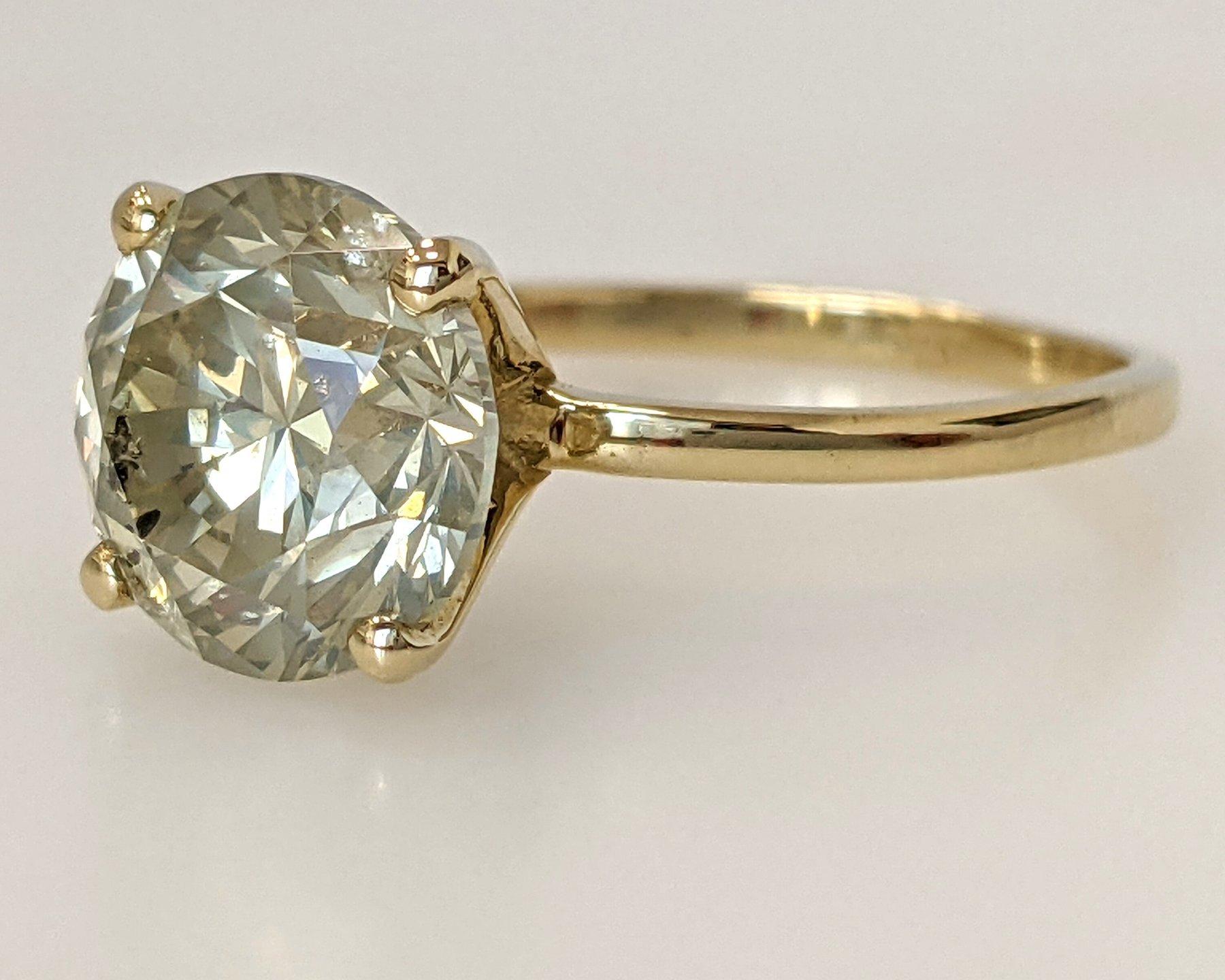 Bague - 14 kt. Or jaune - 3.11ct. tw. Diamant (de couleur naturelle) - IGI en vente 4