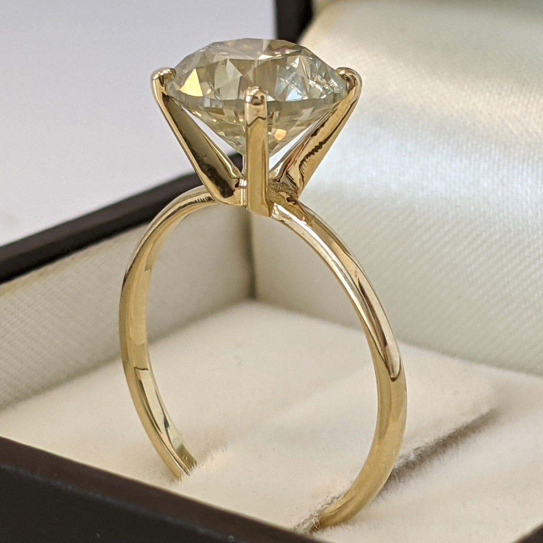 Bague - 14 kt. Or jaune - 3.11ct. tw. Diamant (de couleur naturelle) - IGI Neuf - En vente à Ramat Gan, IL