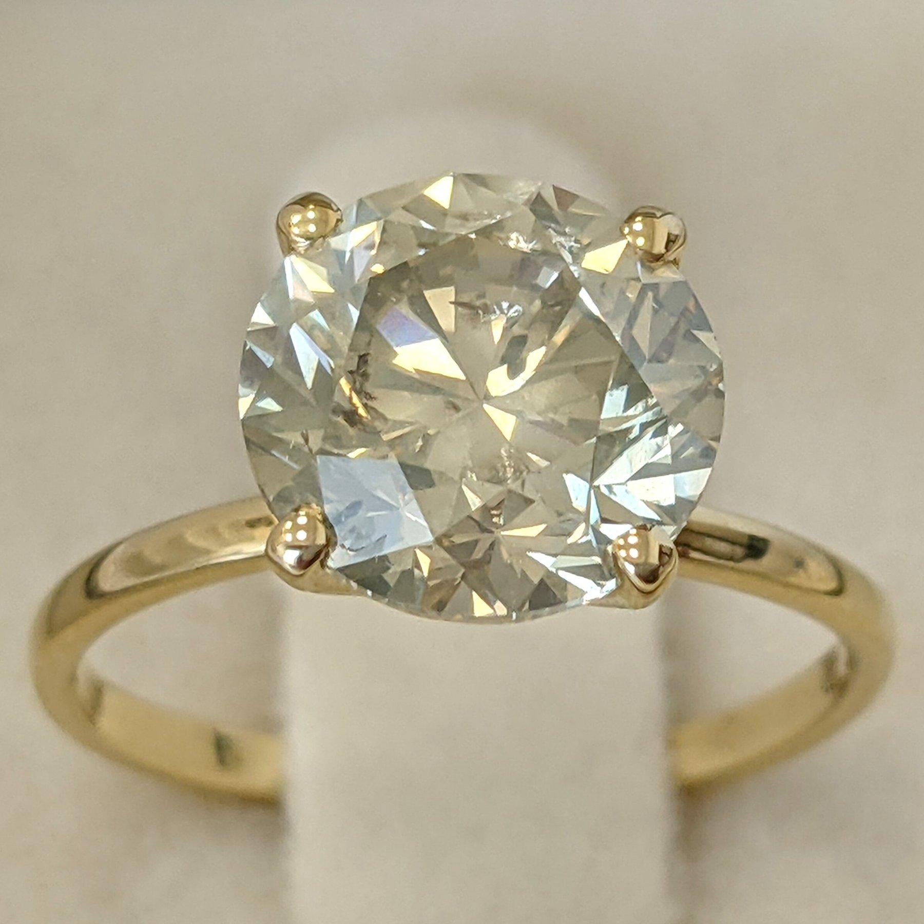 Bague - 14 kt. Or jaune - 3.11ct. tw. Diamant (de couleur naturelle) - IGI Pour femmes en vente