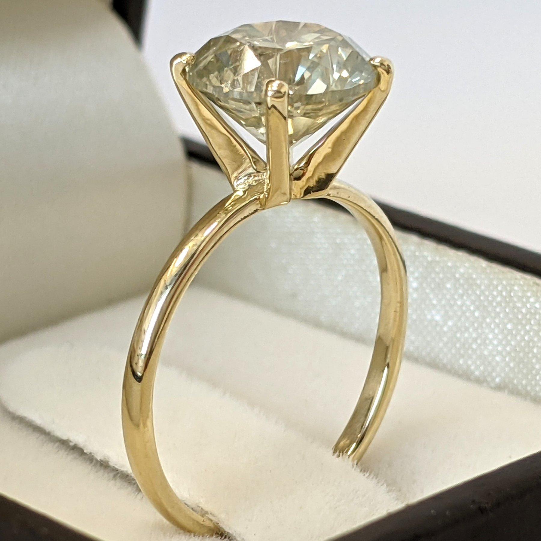 Bague - 14 kt. Or jaune - 3.11ct. tw. Diamant (de couleur naturelle) - IGI en vente 2