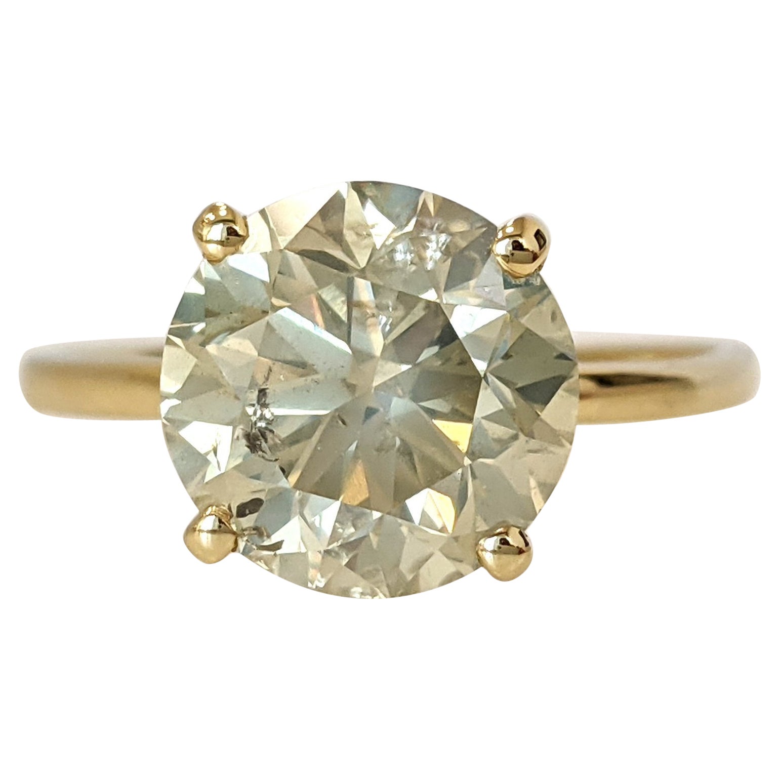 Anillo - 14 kt. Oro amarillo - 3,11ct. tw. Diamante (color natural) - IGI