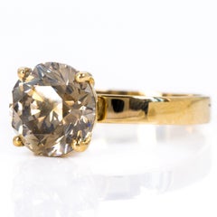 Ring - 14 kt. Yellow gold - 3.50ct. tw. Diamond (Natural coloured) - IGI