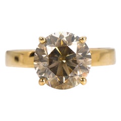 Ring - 14 kt. Yellow gold - 3.50ct. tw. Diamond (Natural coloured) - IGI