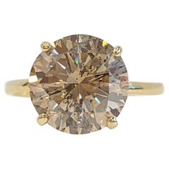 Ring - 14 kt. Yellow gold - 4.01ct. tw. Diamond (Natural coloured) - IGI