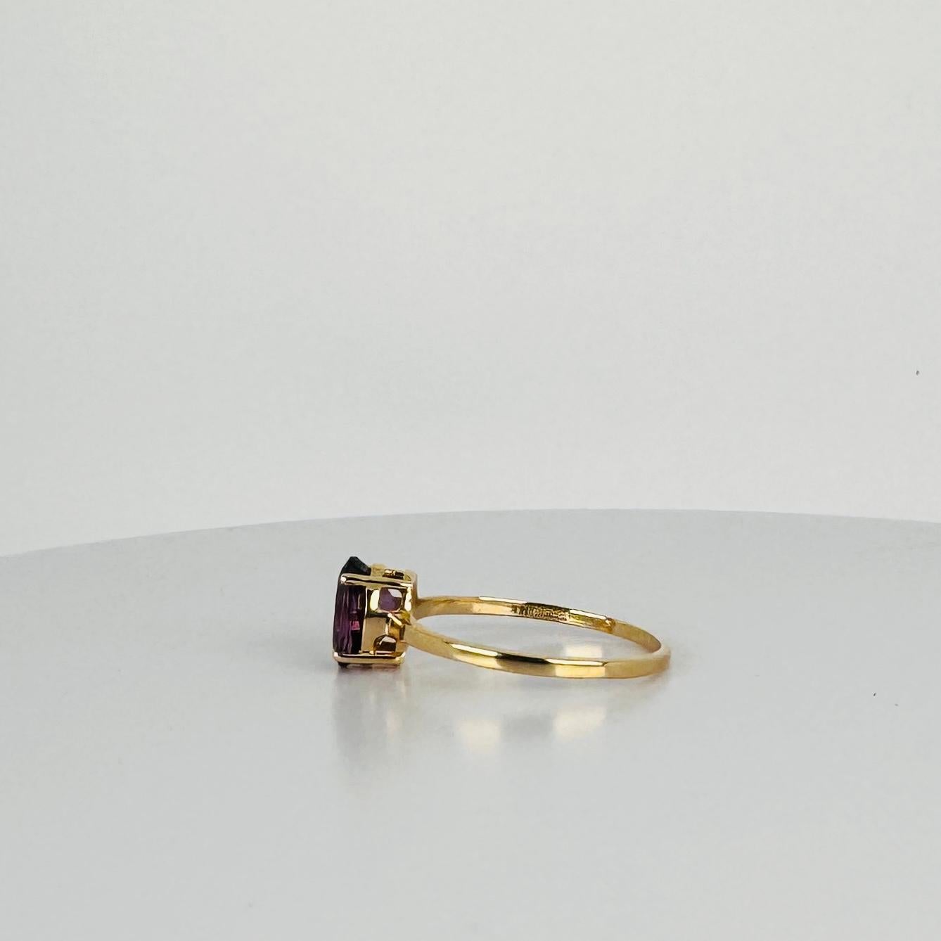 Ring 14K gold with Spinel Mahenge 1.30 carat natural stone For Sale 1