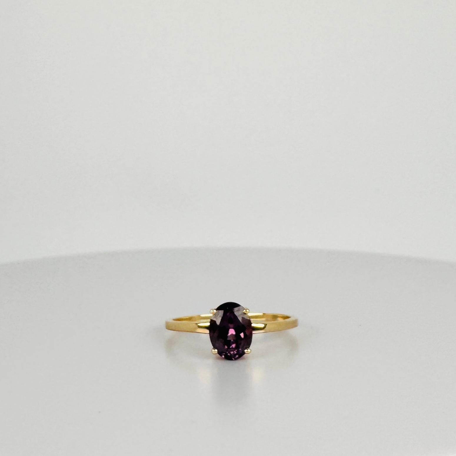 Ring 14K gold with Spinel Mahenge 1.30 carat natural stone For Sale 3