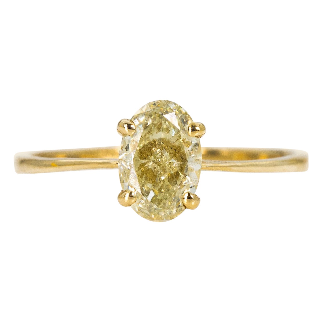 Ring - 14K Yellow - 1.03ct. - Natural diamond - IGI
