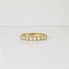 Ring 14k Yellow Gold with Round Faceted Opals