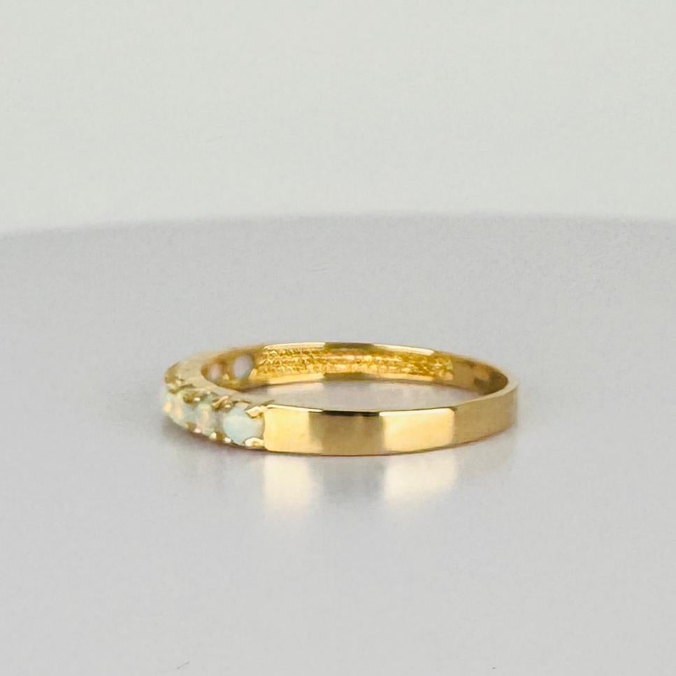 De las mujeres Ring 14k Yellow Gold with Round Faceted Opals en venta