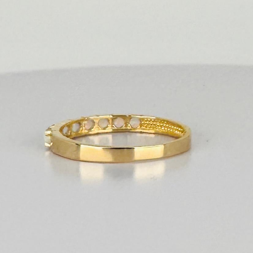 Ring 14k Yellow Gold with Round Faceted Opals en venta 1