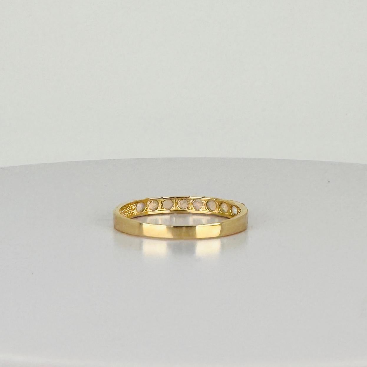 Ring 14k Yellow Gold with Round Faceted Opals en venta 2