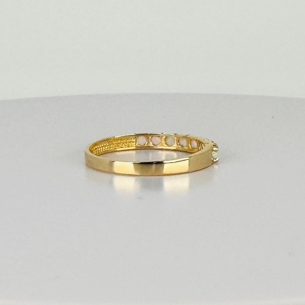 Ring 14k Yellow Gold with Round Faceted Opals en venta 3