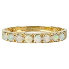Ring 14k Yellow Gold with Round Faceted Opals Ring 14k Yellow Gold with Round Faceted Opals