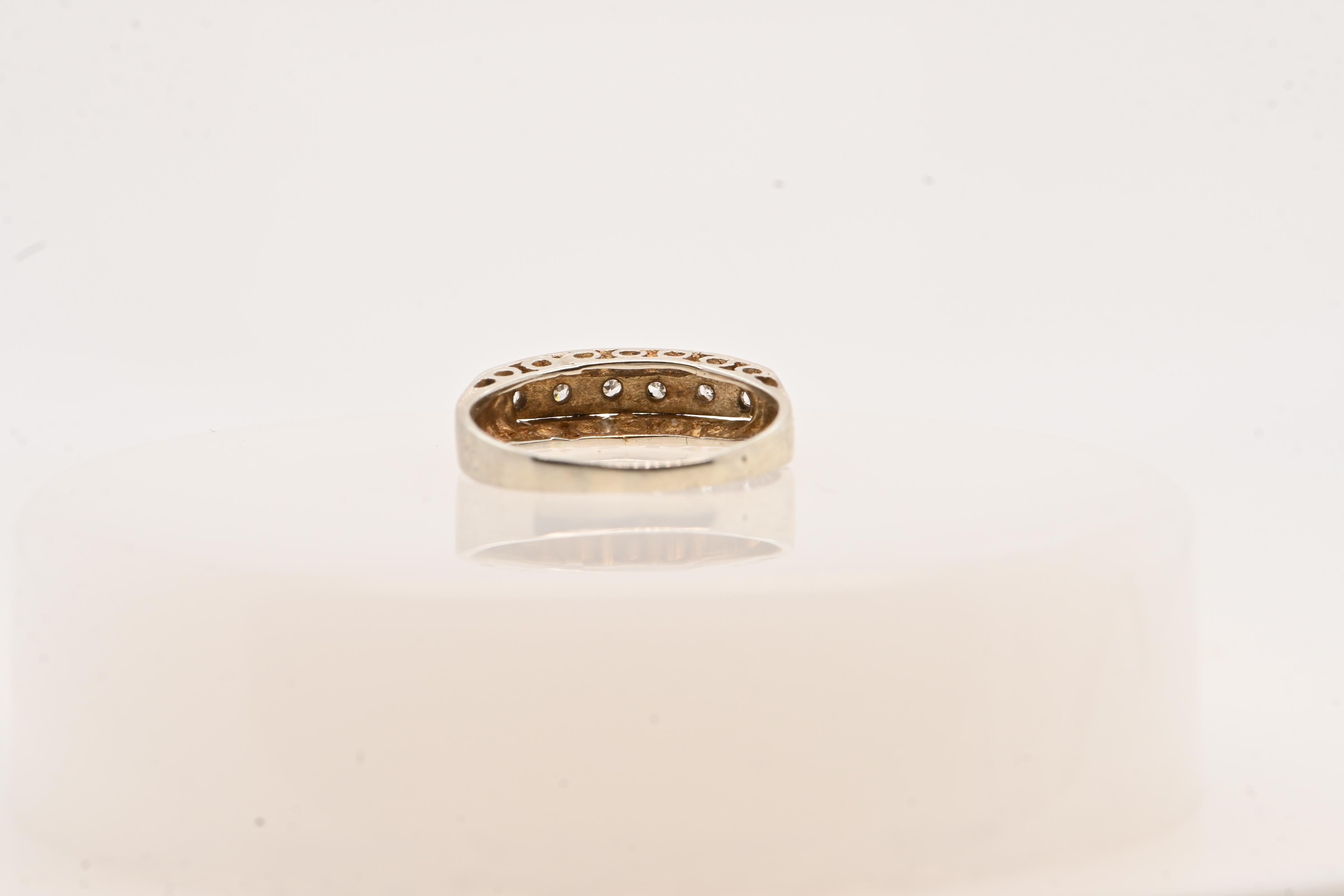 Taille brillant Bague or blanc jaune 18 carats 6 diamants 0.01 carats en vente
