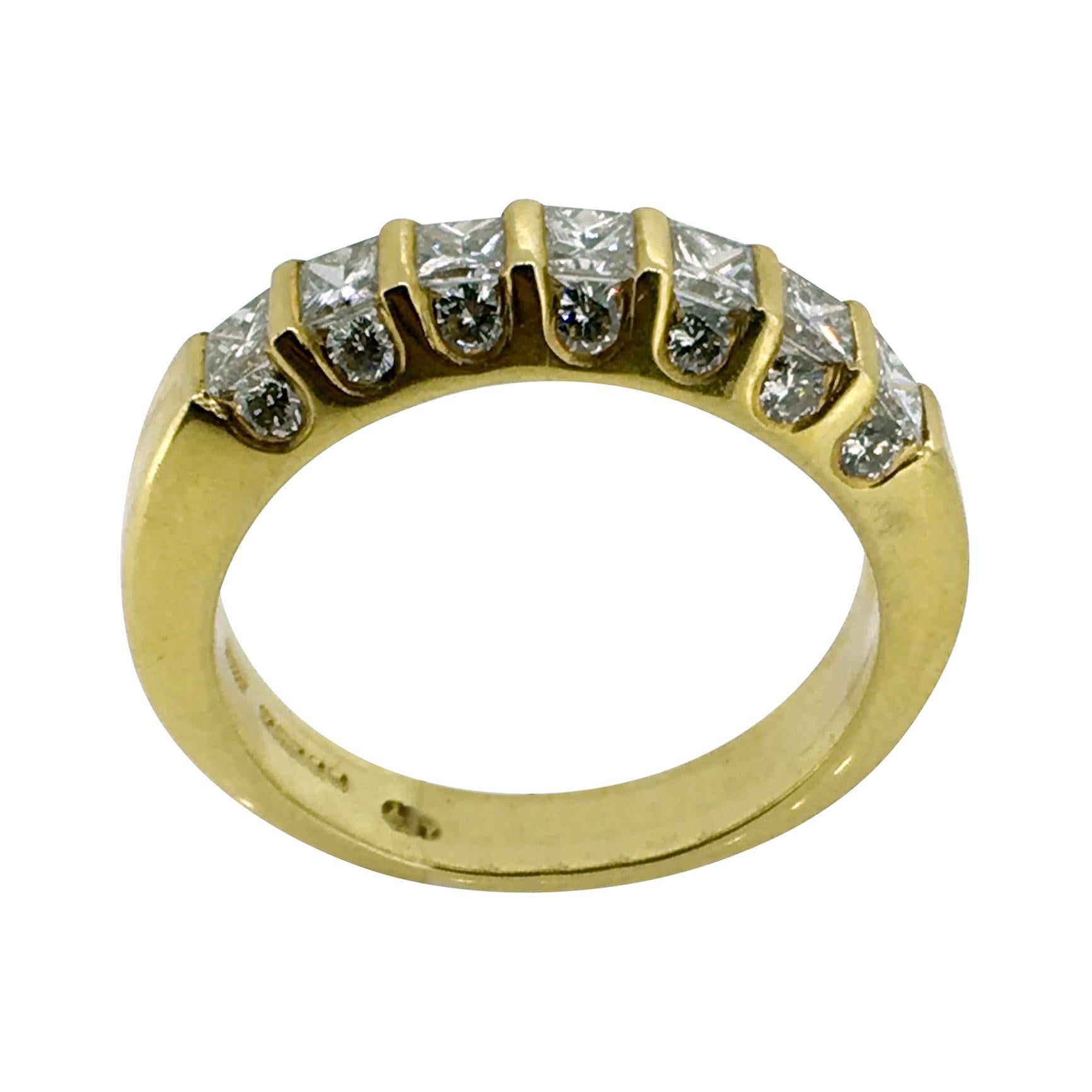Edwardian Diamond Buckle Ring 18 Carat Gold Dated London 1915 Wedding Ring For Sale at 1stDibs
