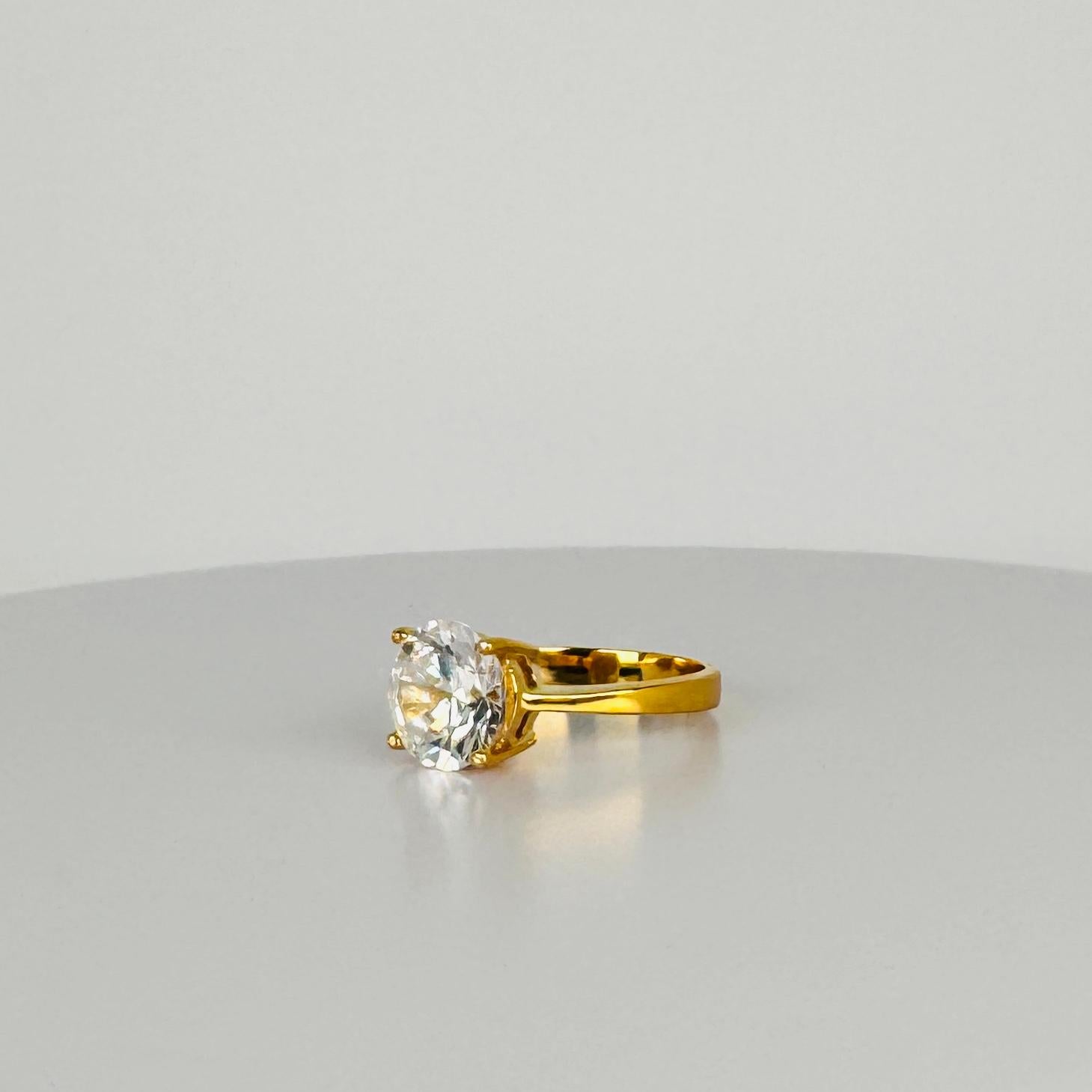 Women's Ring 18 carat rose gold with round facetted zirkonia 1 carat For Sale