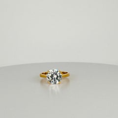 Ring 18 Carat Rose Gold with Round Facetted Zirkone 1 carat