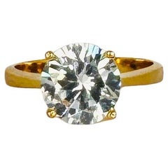 Ring aus 18 Karat Roségold mit rundem facettiertem Zirkonia 1 Karat