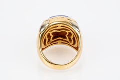 Ring by Bulgari in 18 Karat Gold set with Lapis Lazuli, Italian circa 1970