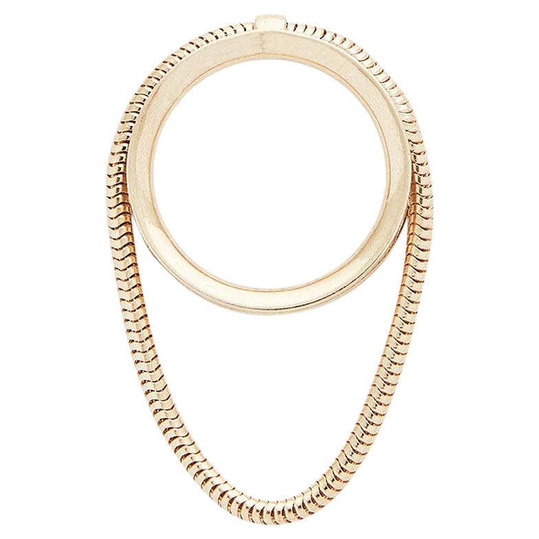 Ring 18 Karat Gold-Plated Silver Snake Chain Movement Greek Jewelry For Sale