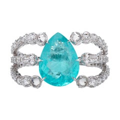 9, 14ct Paraiba Tourmaline & White Diamond Ring 