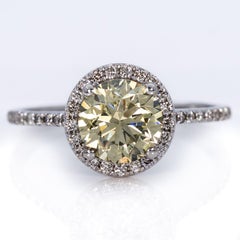 Ring - 18 kt. Weißgold - 1.86ct. tw. Diamant (naturfarben) IGI