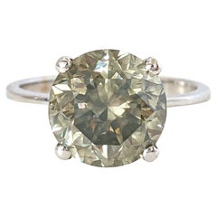 Bague - 18 kt. Or blanc - 4.51ct. tw. Diamant (de couleur naturelle) - IGI