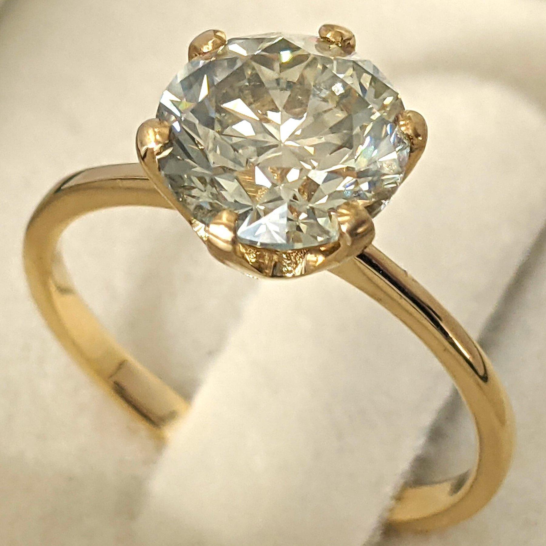 De las mujeres Anillo - 18 kt. Oro amarillo - 2,01 ct. tw. Diamante (color natural) - IGI en venta