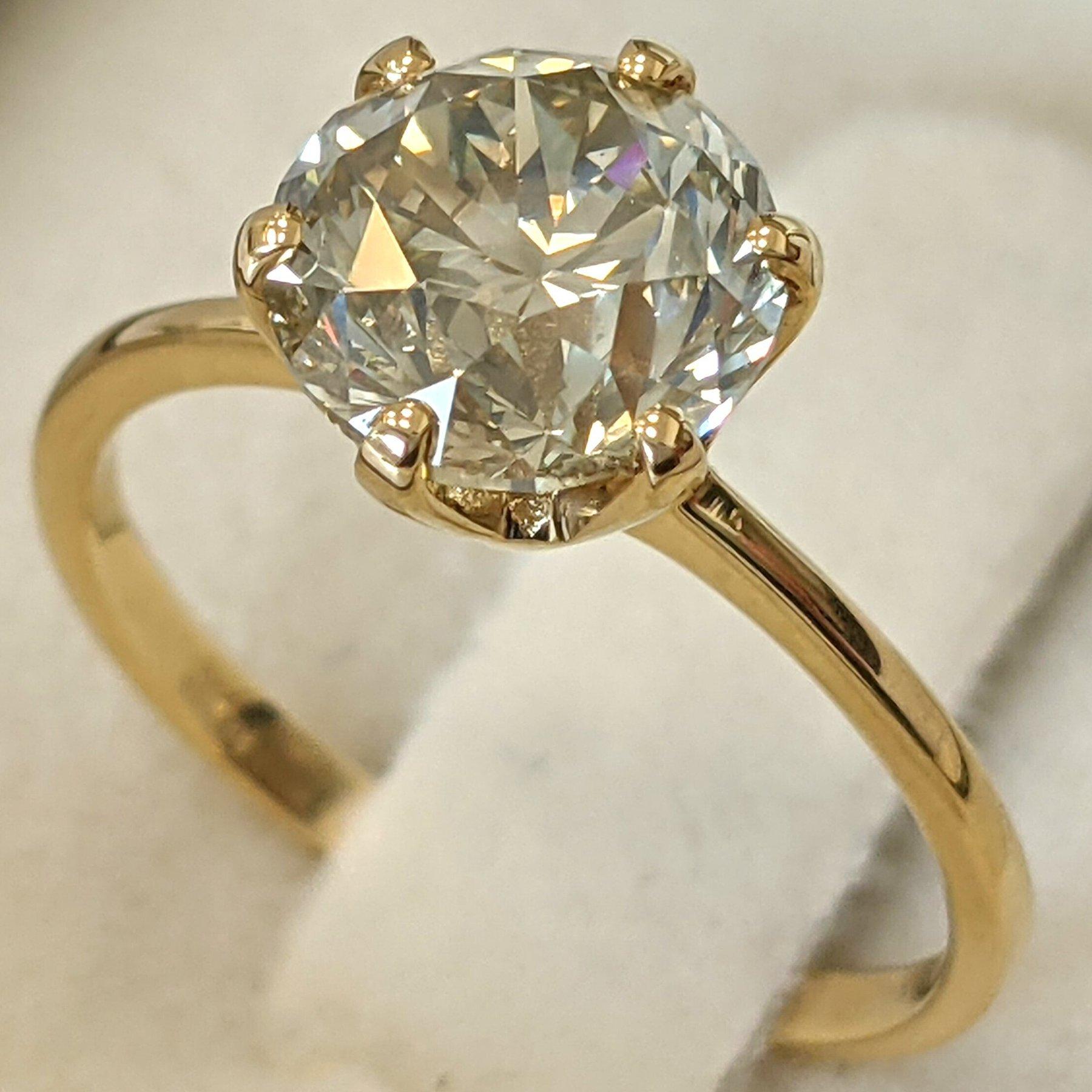 Bague - 18 kt. Or jaune - 2.04ct. tw. Diamant (de couleur naturelle) - IGI Neuf - En vente à Ramat Gan, IL