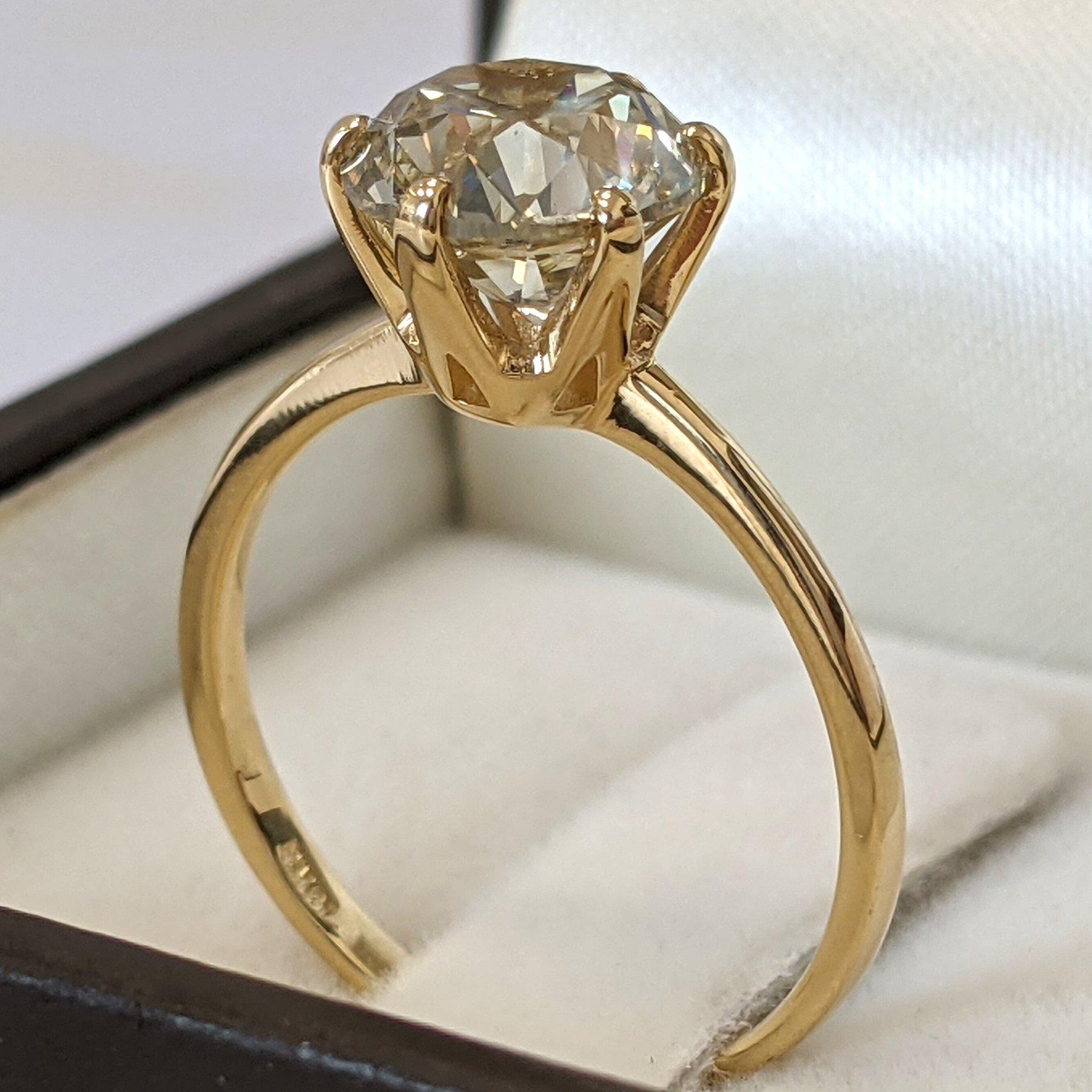 Bague - 18 kt. Or jaune - 2.04ct. tw. Diamant (de couleur naturelle) - IGI en vente 2