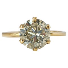 Ring - 18 kt. Yellow gold - 2.04ct. tw. Diamond (Natural coloured) - IGI Ring - 18 kt. Yellow gold - 2.04ct. tw. Diamond (Natural coloured) - IGI