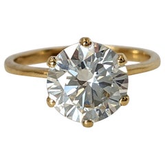 Ring - 18 kt. Yellow gold - 2.17ct. tw. Diamond (Natural coloured) - IGI Ring - 18 kt. Yellow gold - 2.17ct. tw. Diamond (Natural coloured) - IGI