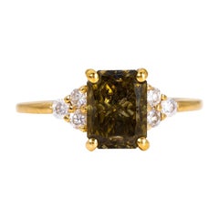 Anello - 18 kt. Oro giallo - 2.44 carati. Diamante (colore naturale) - IGI