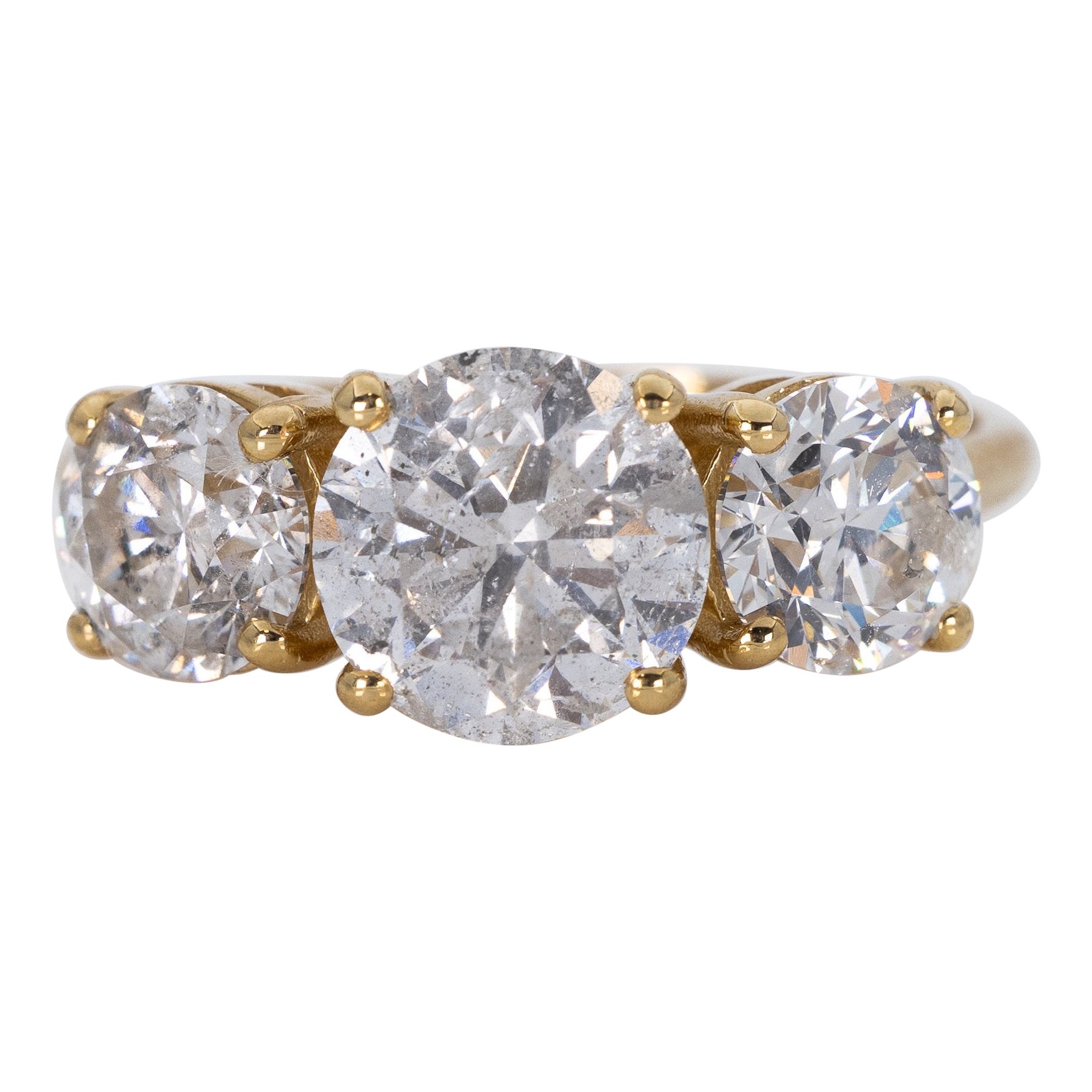Bague - 18 kt. Or jaune - 3.84ct. tw. Diamant (Nature) - Diamant - IGI en vente