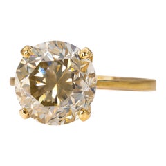 Anello - 18 kt. Oro giallo - 5.04 carati. Diamante (colore naturale) - IGI