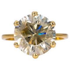 Ring - 18 kt. Yellow gold - 6.12ct. tw. Diamond (Natural coloured) - IGI