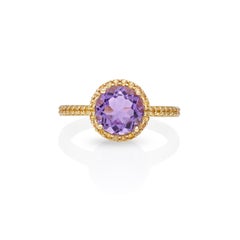 Ring 18 Kt Yellow Gold with Amethyst Yellow Sapphires Purple and Yellow Dream