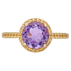 Ring aus 18 Karat Gelbgold mit gelben Amethysten und gelben Saphiren in Violett und Gelb