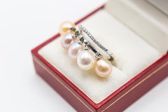 Ring 18 Karat Pearl and Diamond Cocktail Ring