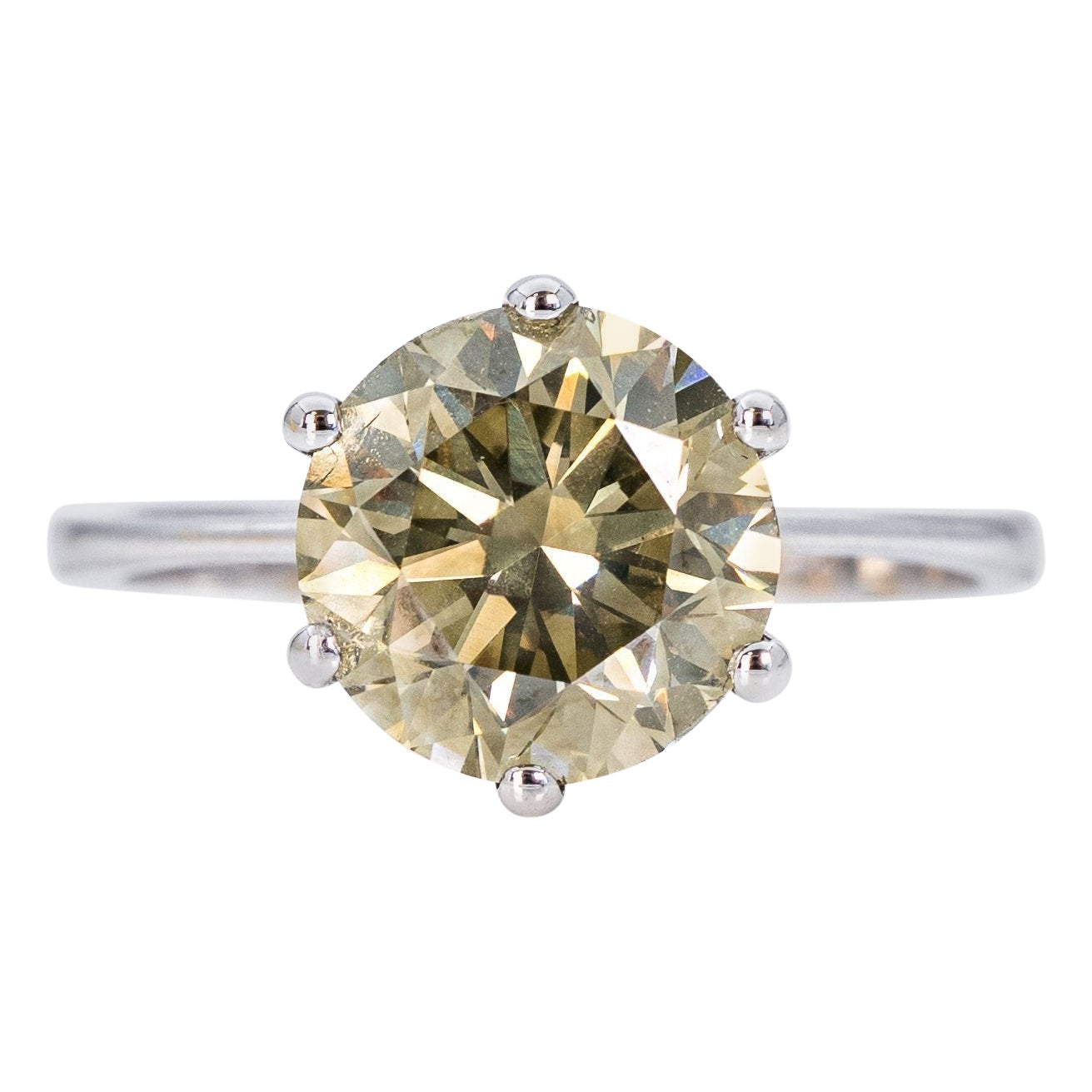 Ring - 18K White - 3.01ct. - Natural diamond - IGI