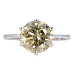 Ring - 18K White - 3.01ct. - Natural diamond - IGI